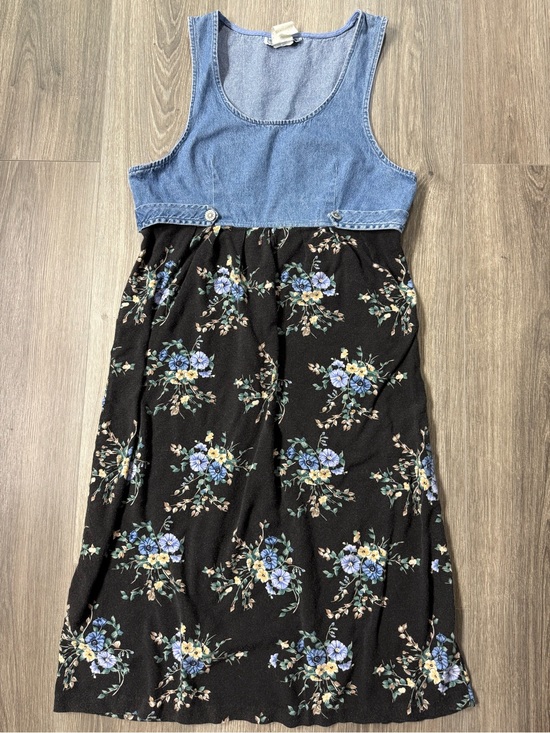 alexandra lee Dresses & Skirts - Alexandra Lee Vintage 90s Denim & Floral Midi Dress Cottagecore Grunge Y2K Sz 8